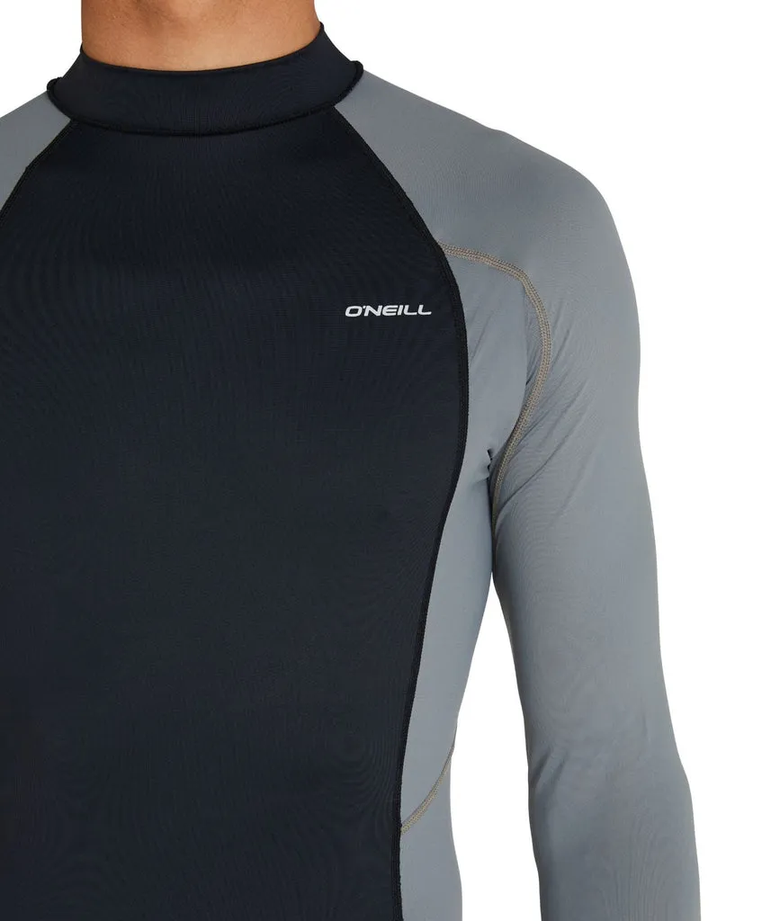 ONEILL PSYCHO UV L/S RASH VEST - BLACK/SMOKE