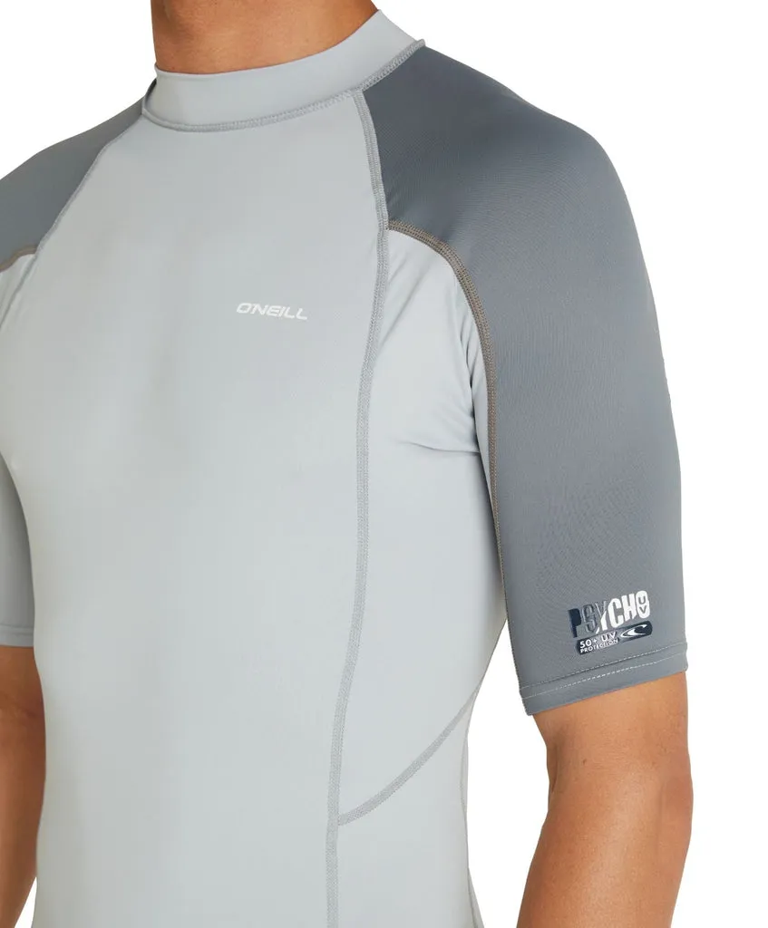 ONEILL PSYCHO UV S/S RASH VEST - COOL GREY/SMOKE