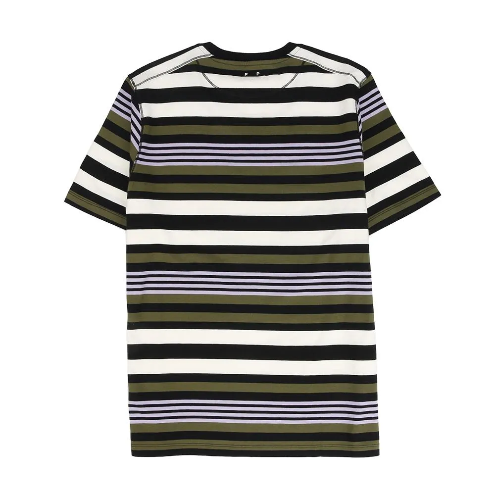 Pop Trading Company Striped Pocket T-shirt / Multi