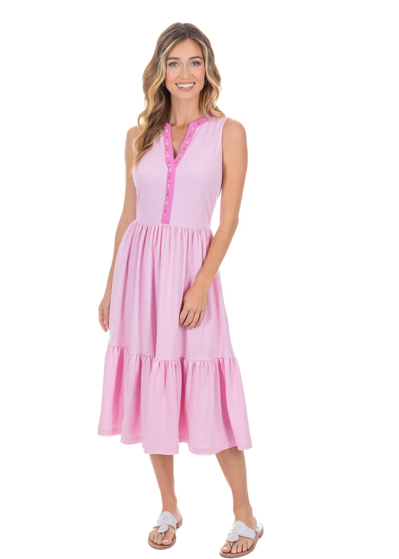 Provence Embroidered Midi Dress