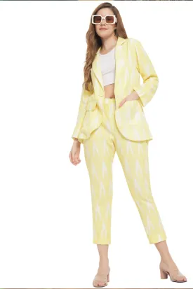 RAMAJIKK IAM CANARY IKAT BLAZER PANT CO-ORD SET