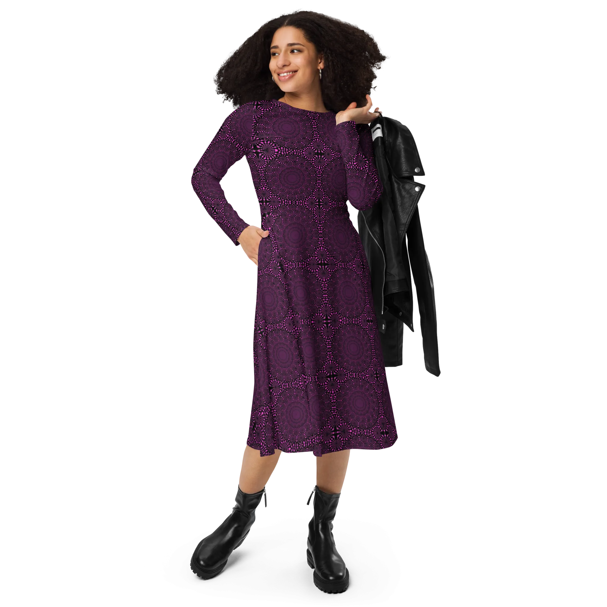 Recursia Desert Dream Long Sleeve Midi Dress