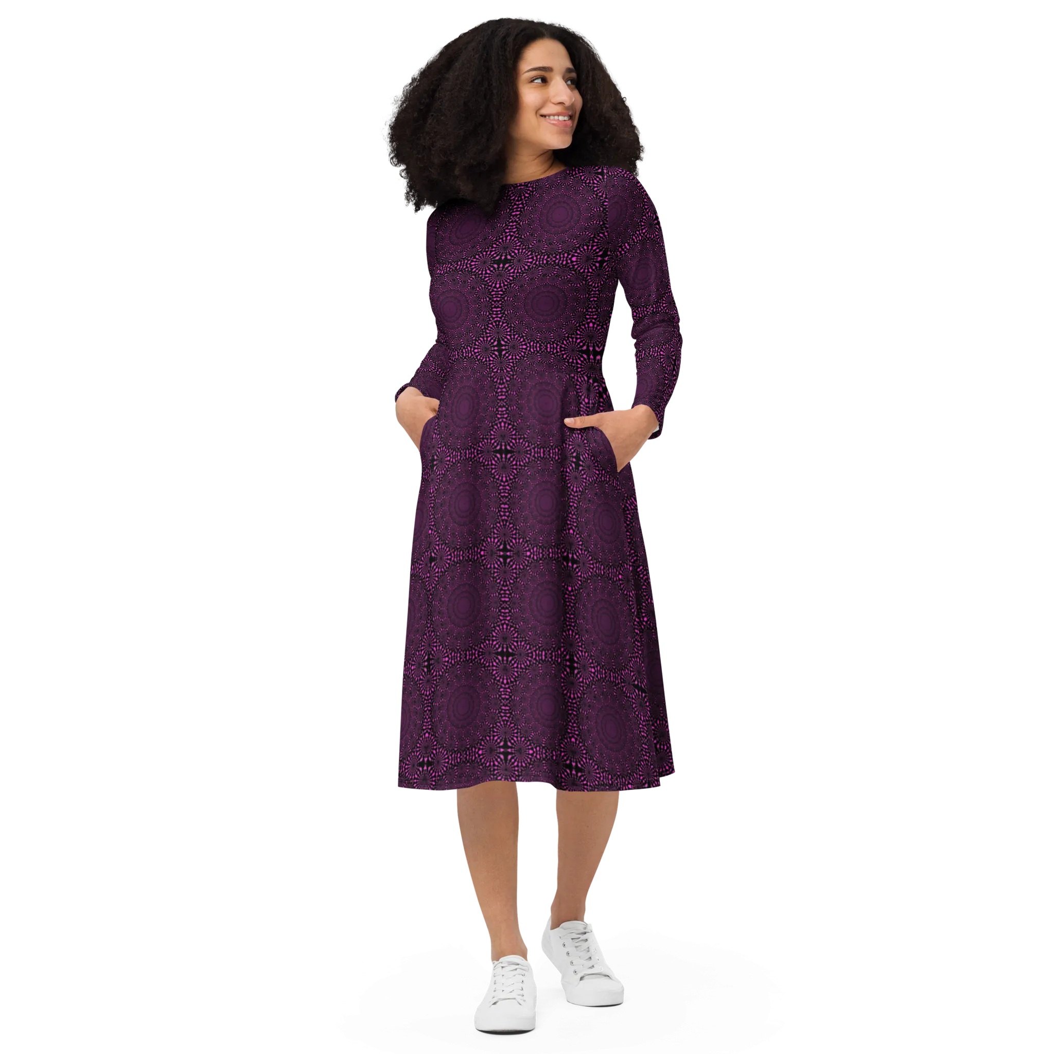 Recursia Desert Dream Long Sleeve Midi Dress