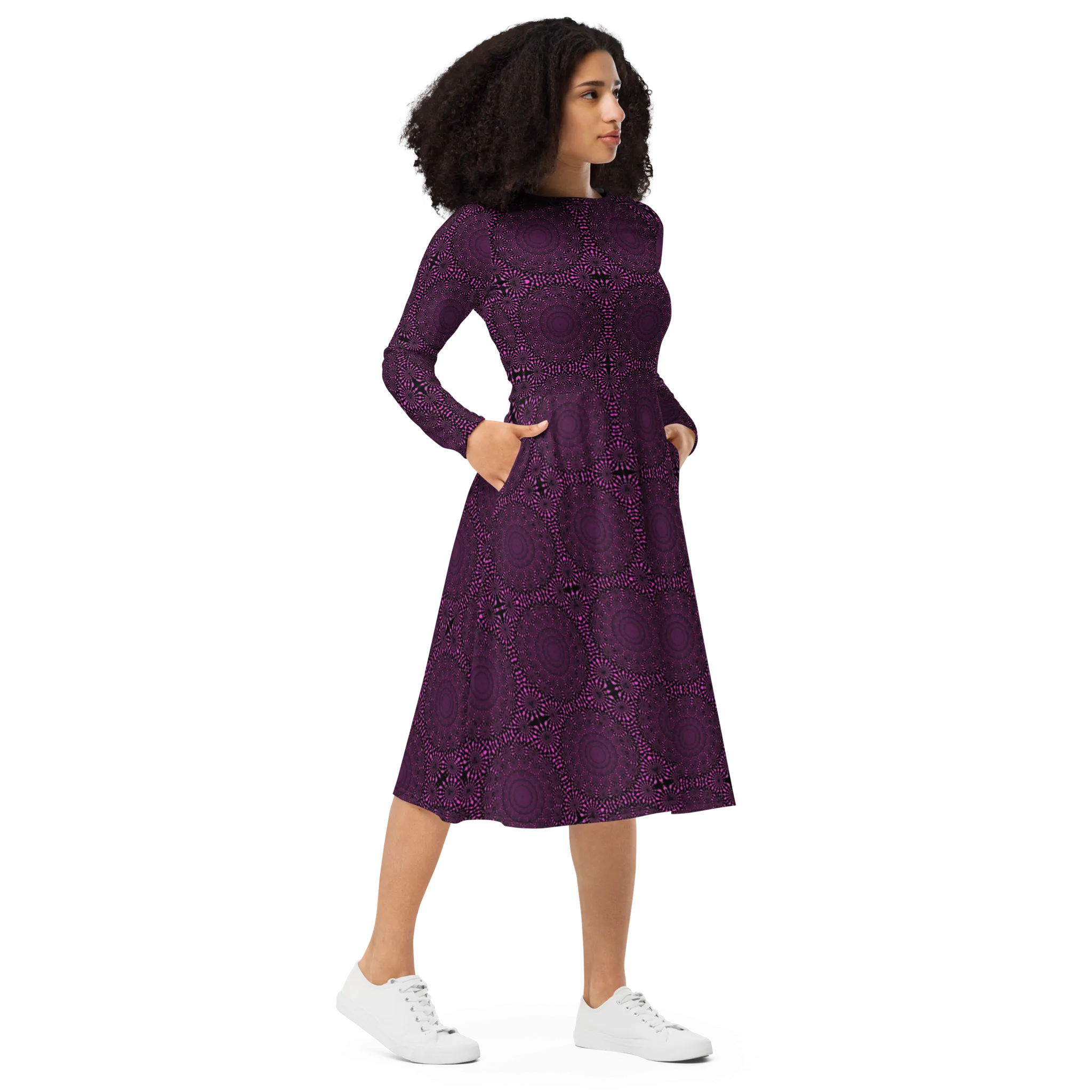 Recursia Desert Dream Long Sleeve Midi Dress