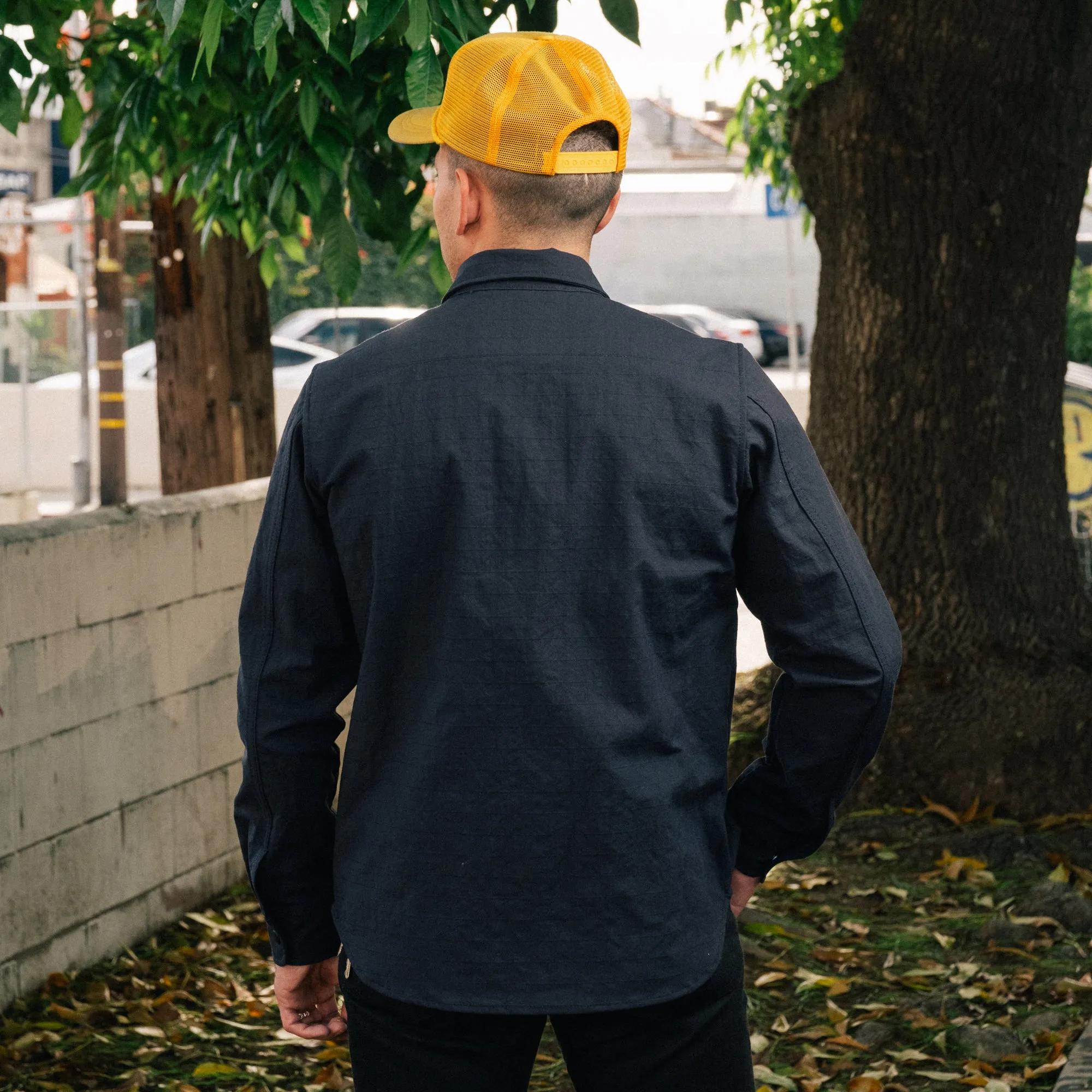 Rogue Territory Oxford Overshirt Navy Nylon Grid FINAL SALE