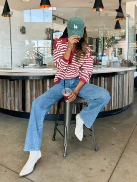 Seeing Red Stripe Knit Top