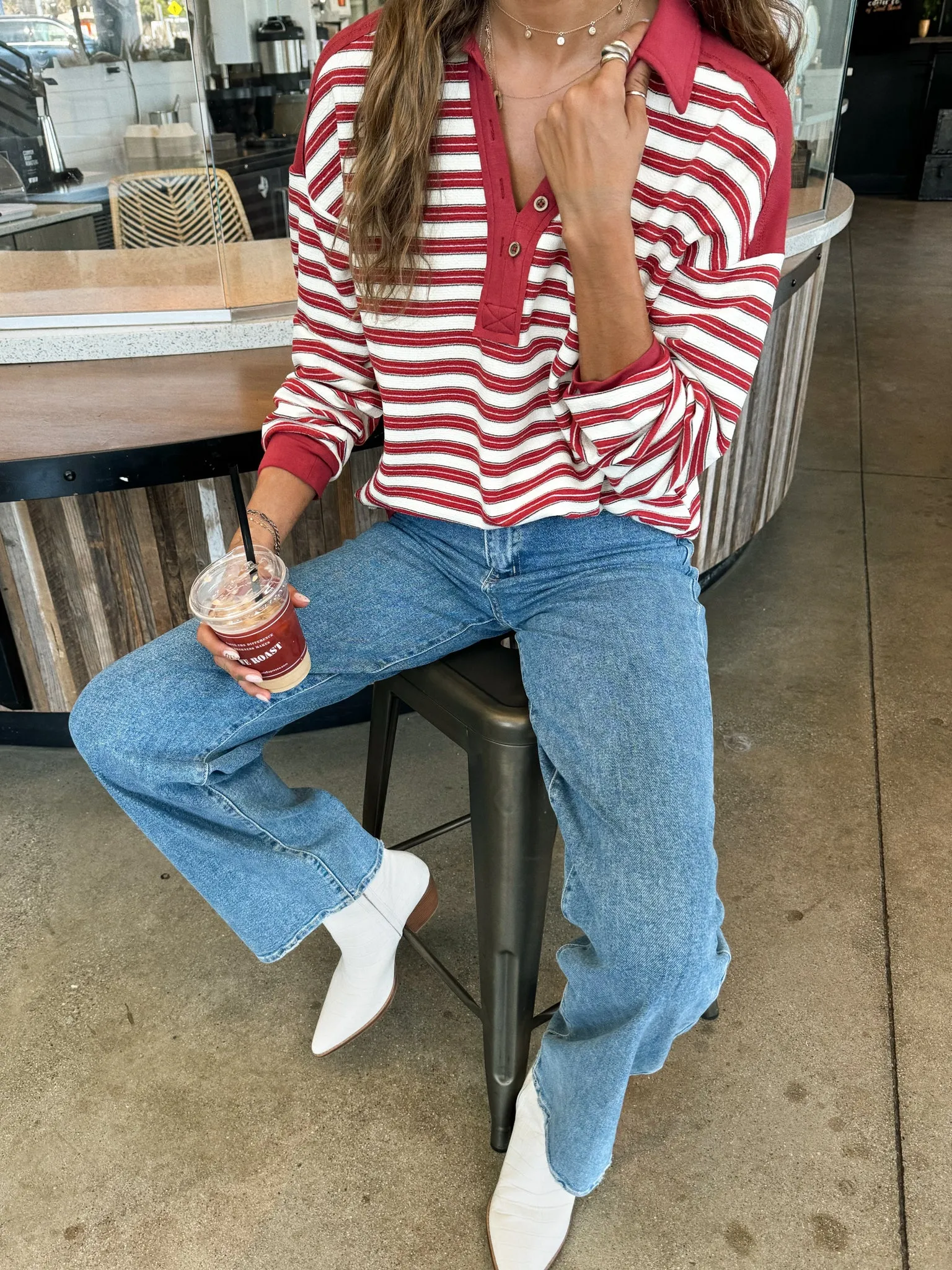 Seeing Red Stripe Knit Top