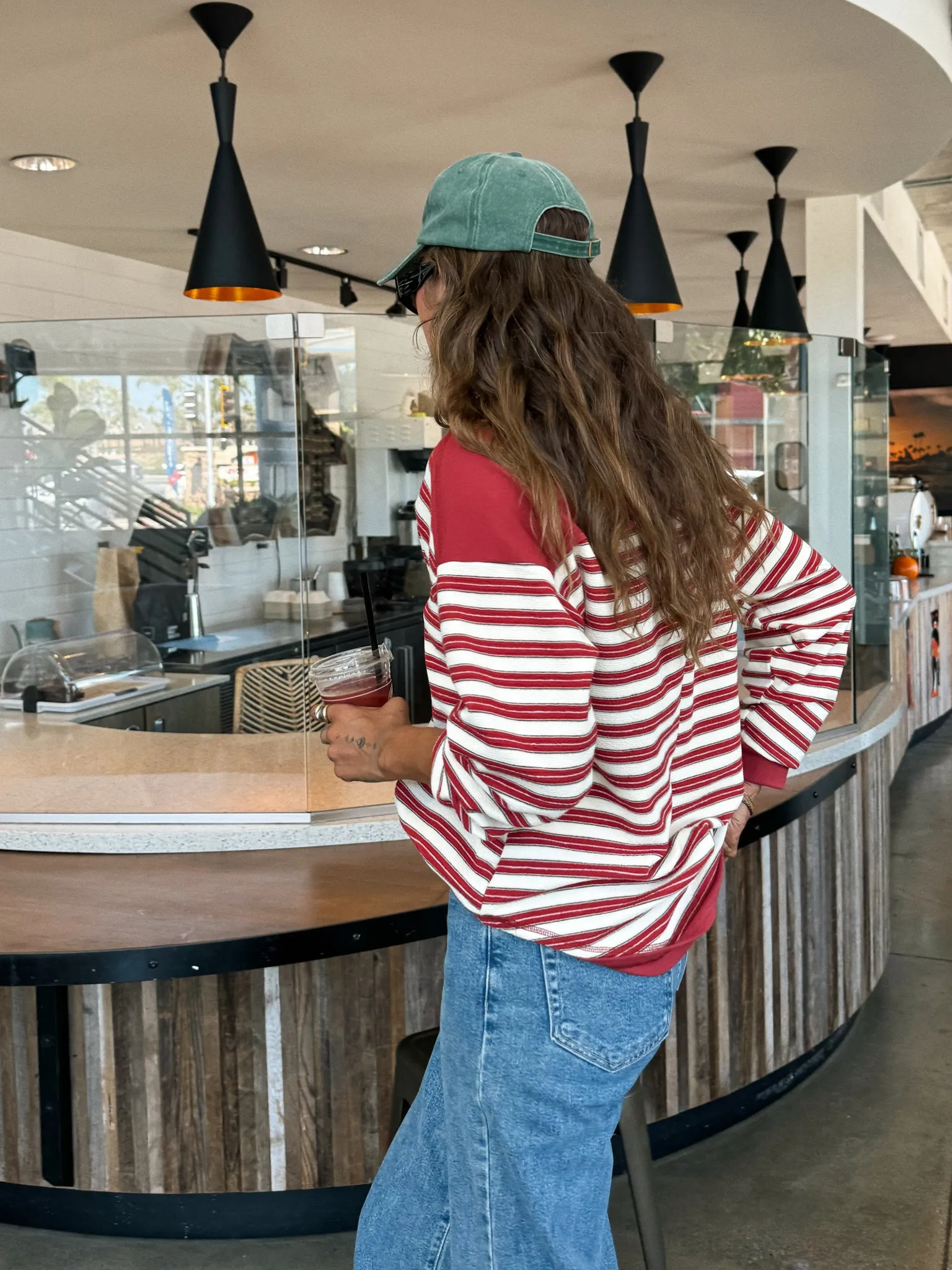 Seeing Red Stripe Knit Top