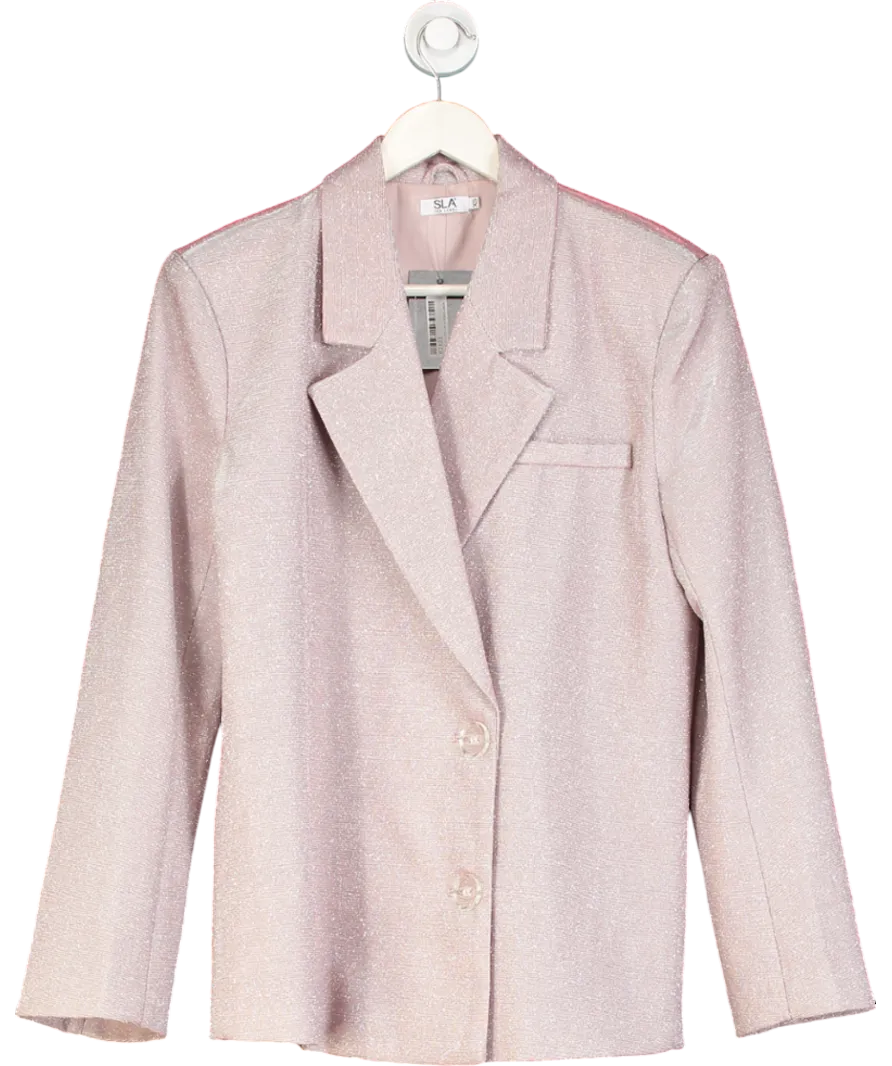 SLA the label Pink Glitter Palma Oversize Blazer UK XS