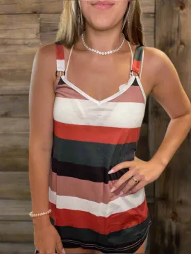 Striped V-Neck Tank