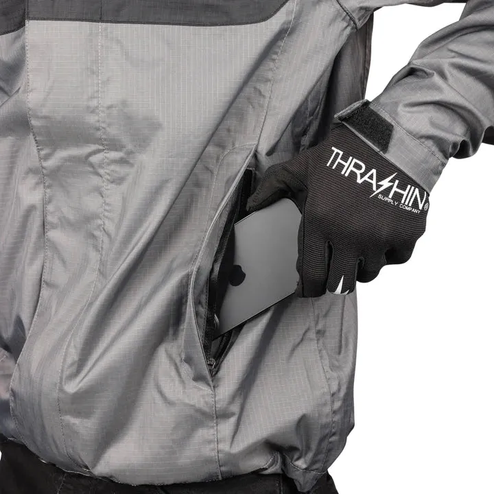 Thrashin Supply Waterproof Mission Rain Jacket - Black/Grey