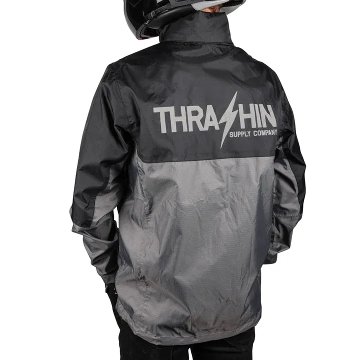 Thrashin Supply Waterproof Mission Rain Jacket - Black/Grey