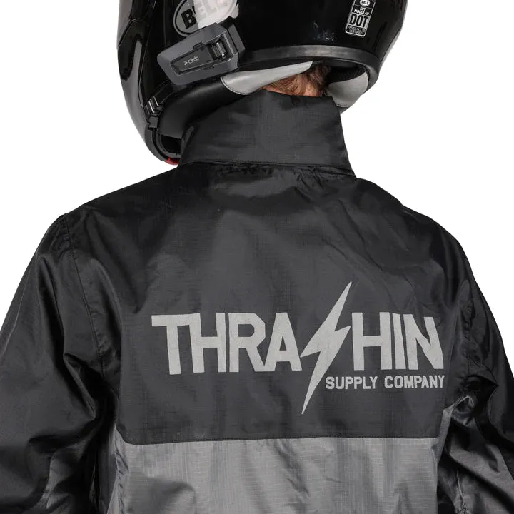 Thrashin Supply Waterproof Mission Rain Jacket - Black/Grey