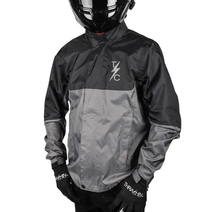 Thrashin Supply Waterproof Mission Rain Jacket - Black/Grey