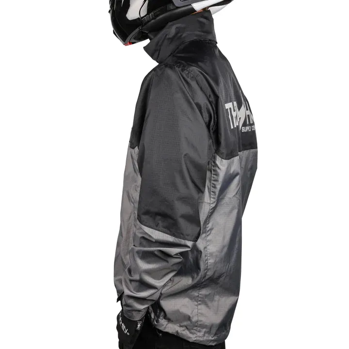 Thrashin Supply Waterproof Mission Rain Jacket - Black/Grey