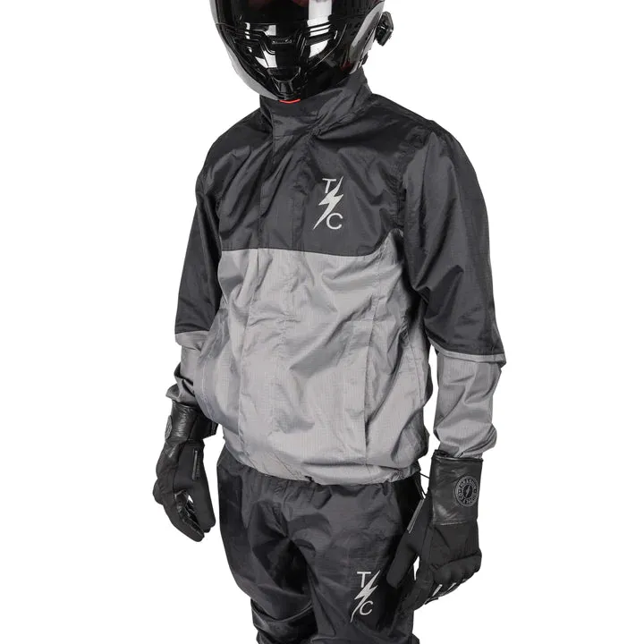 Thrashin Supply Waterproof Mission Rain Jacket - Black/Grey