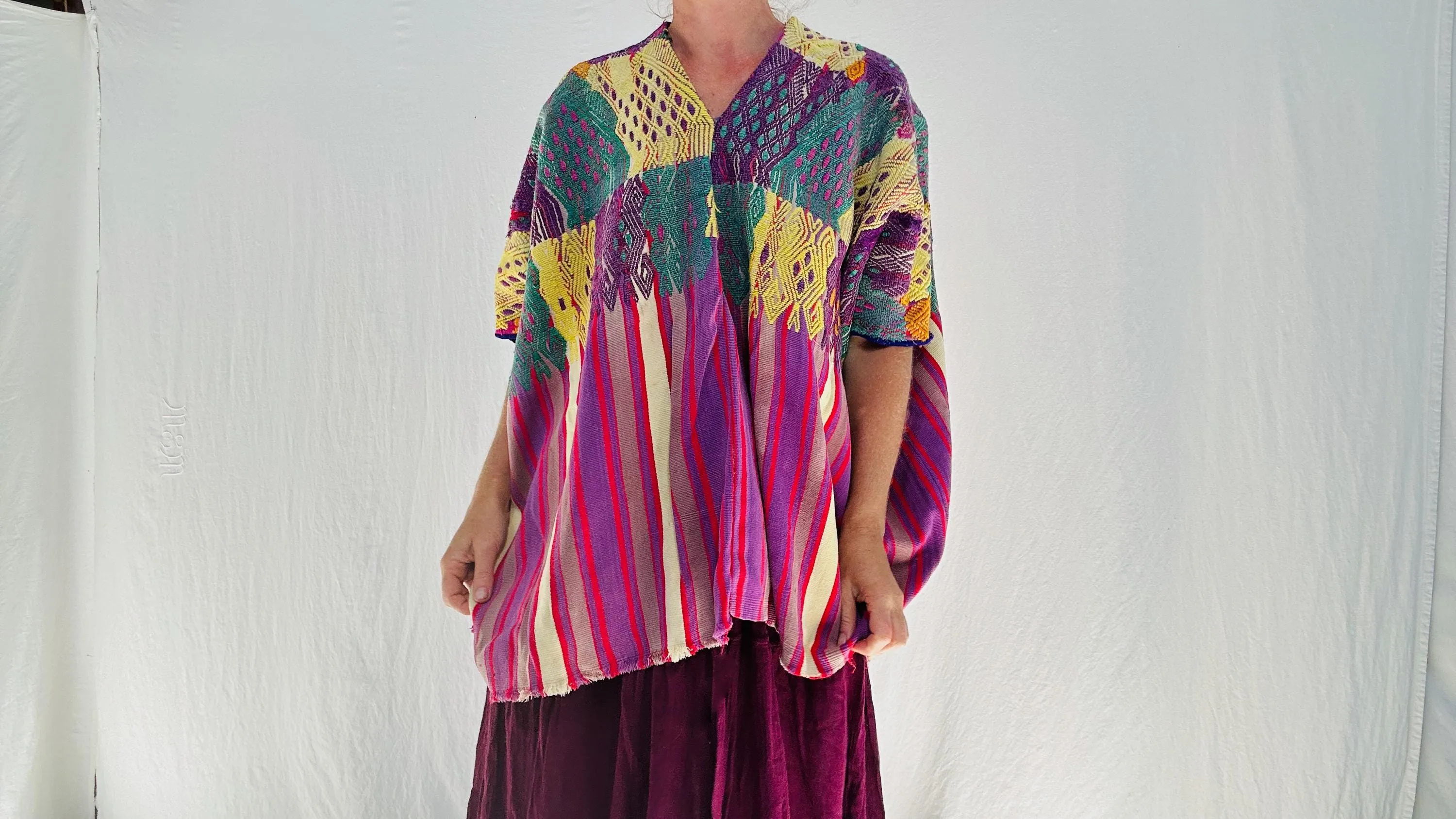 Vintage Guatemalan Huipil. San Juan Sacatepequez. Hand-woven Blouse.