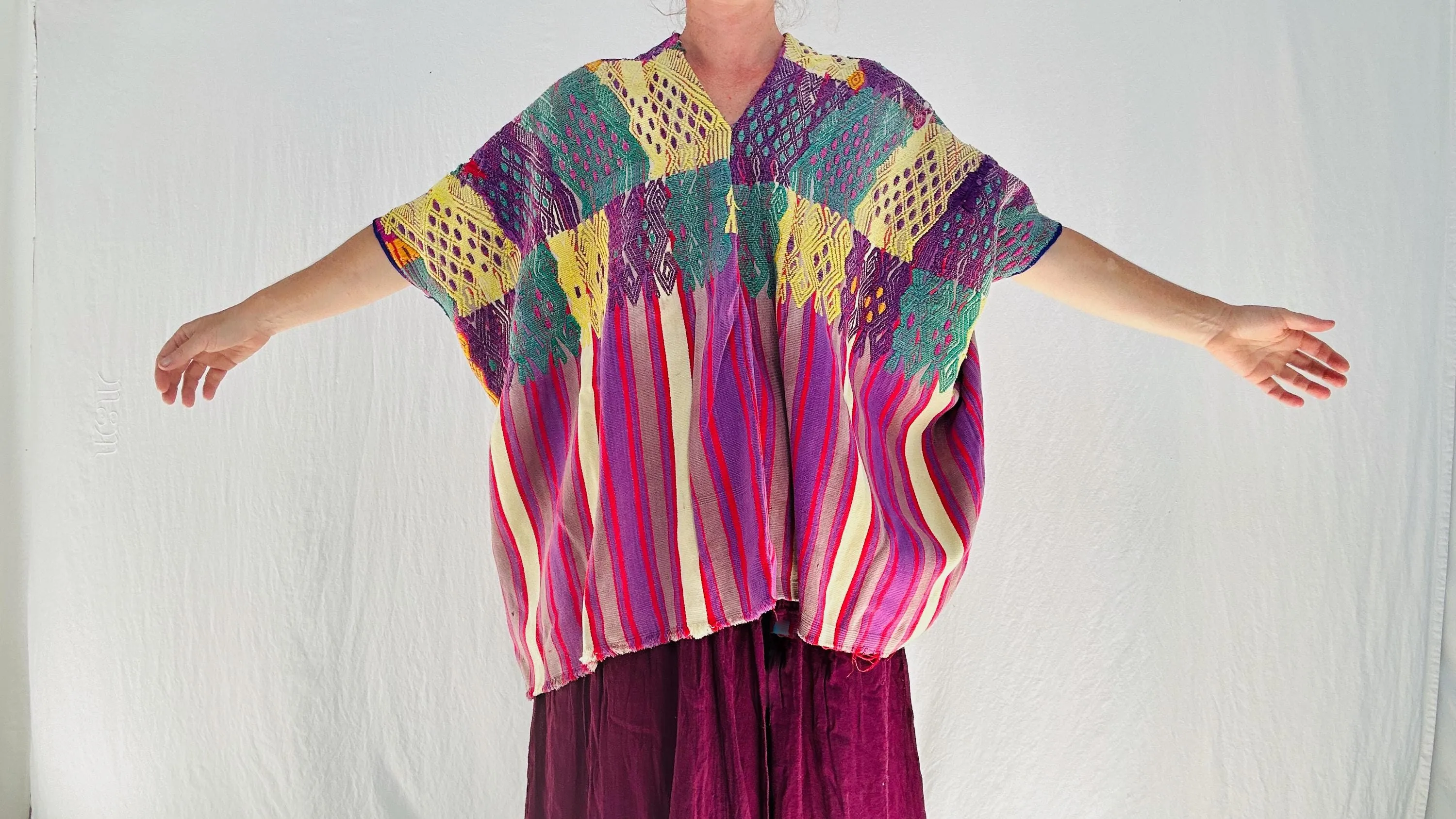 Vintage Guatemalan Huipil. San Juan Sacatepequez. Hand-woven Blouse.