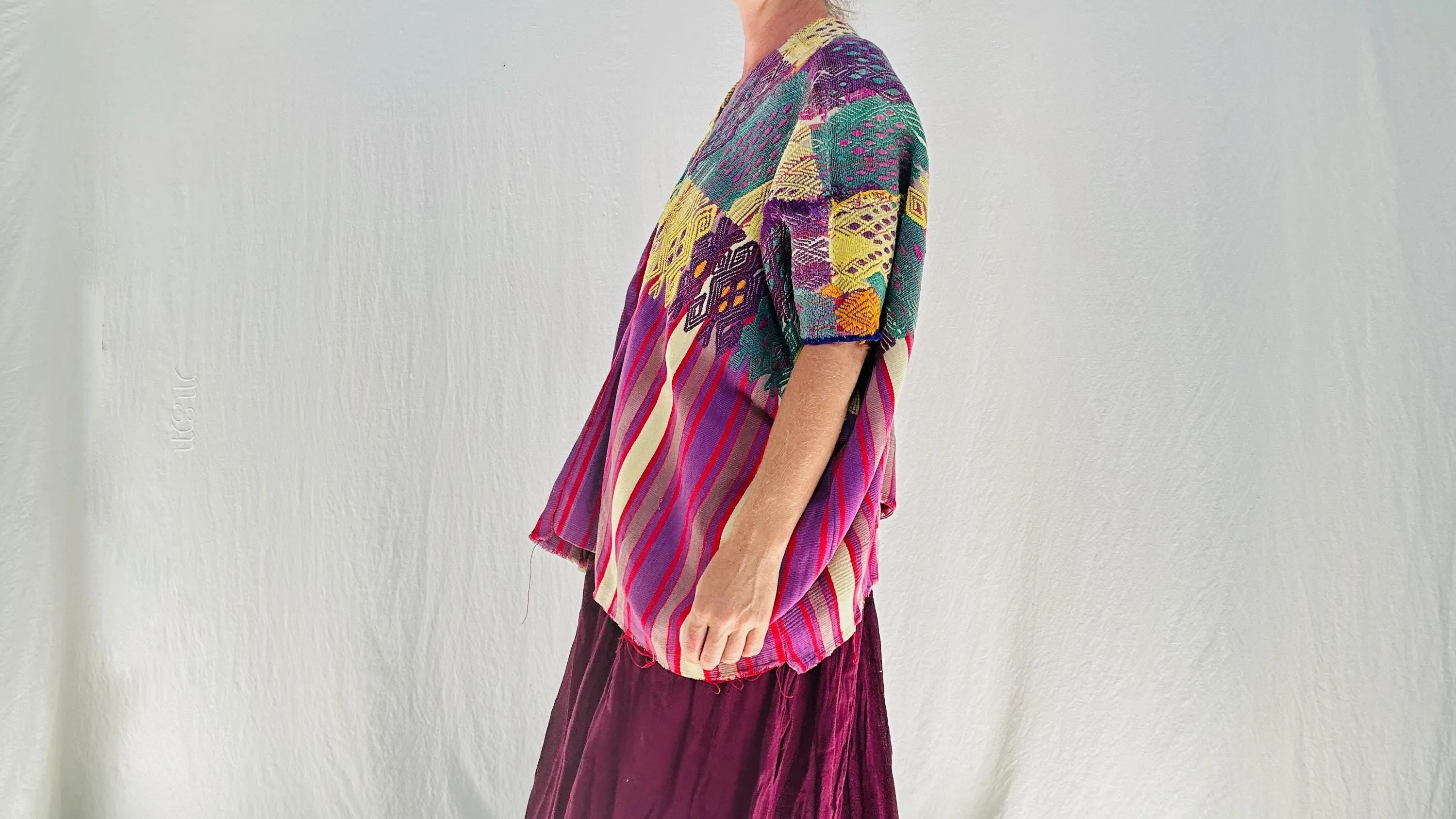 Vintage Guatemalan Huipil. San Juan Sacatepequez. Hand-woven Blouse.