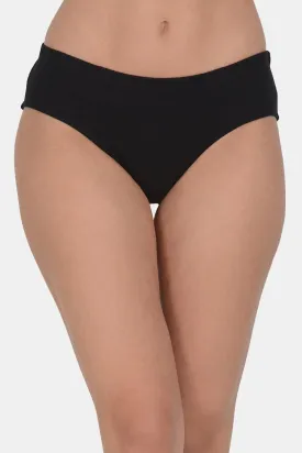 Women’s Solid Black Mid-Rise Hipster Brief | DP-100-BK-1